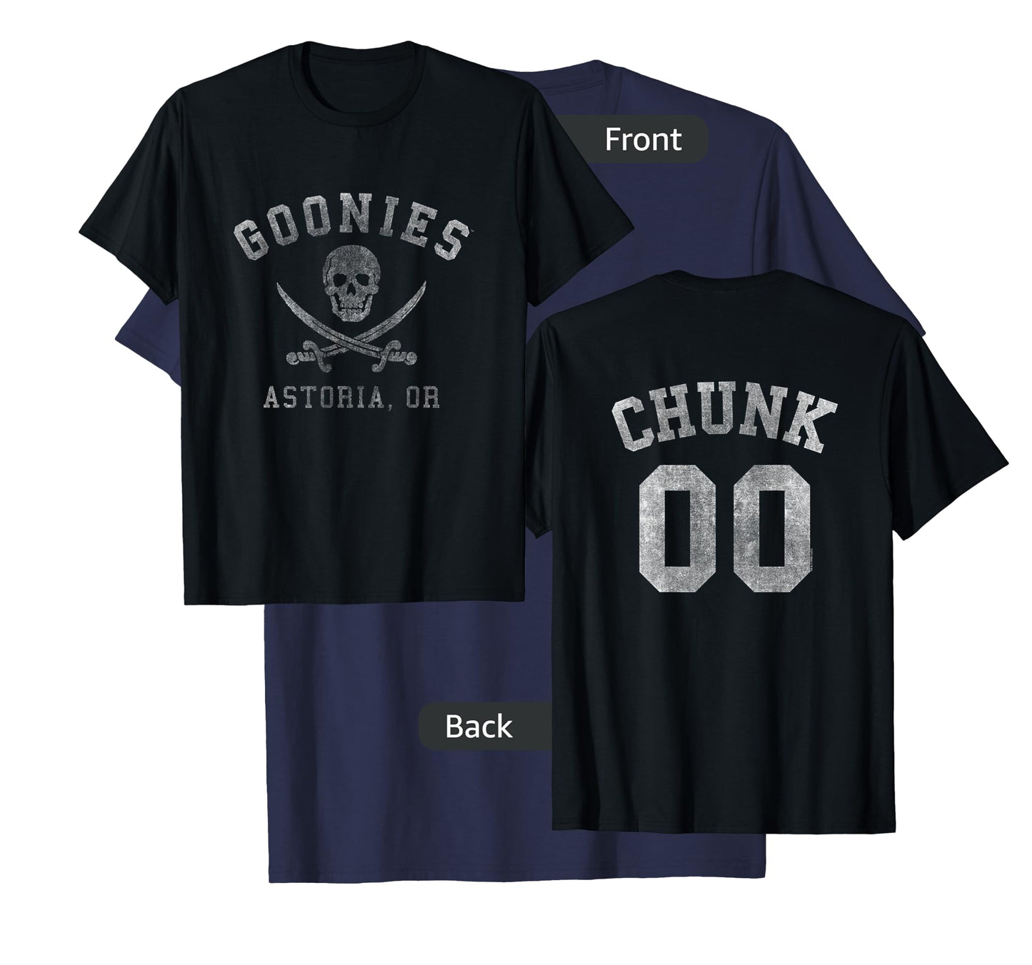 The Goonies Logo and Chunk Jersey Front and Back Movie T-Shirt