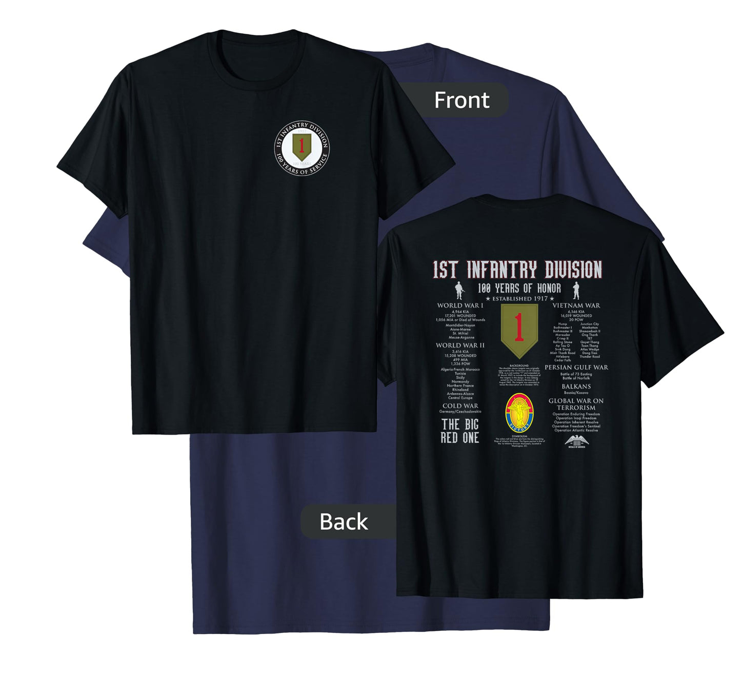 1st Infantry Division 100 Years of Honor T-Shirt