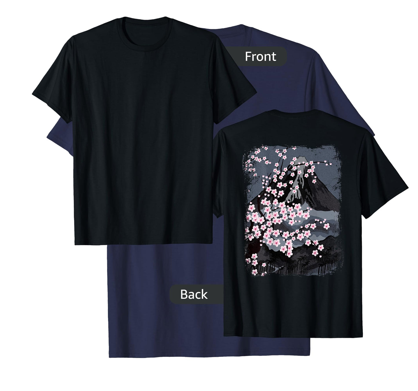 Japanese Beautiful Cherry Blossom with Mount Fuji (on back) T-Shirt