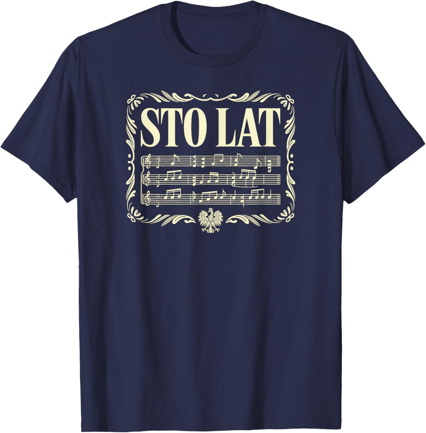 STO LAT, Funny Polish Drinking Toast Polka T-Shirt - T-Shirt | Navy