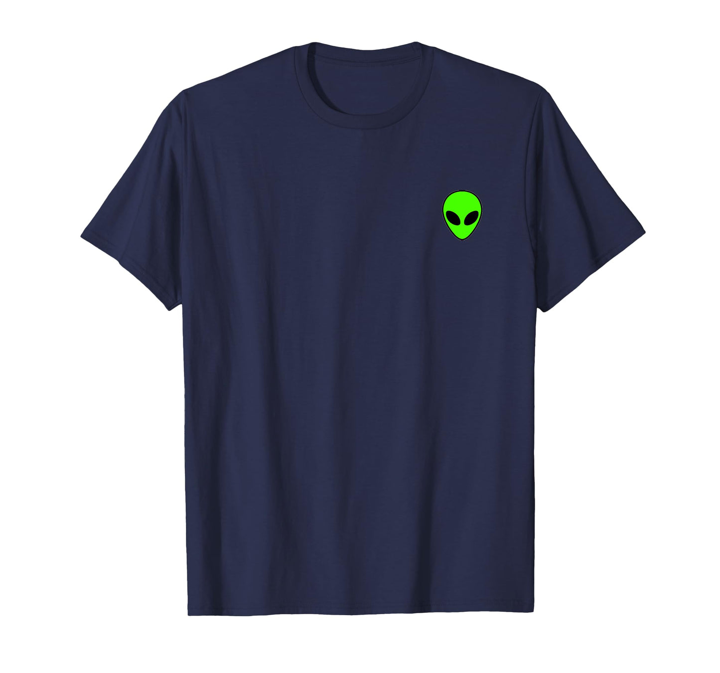 Alien Head Pocket Patch T-Shirt for Men and Women T-Shirt