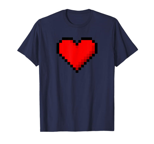 8 Bit Heart Retro Valentines Day Pixel Artwork T-Shirt