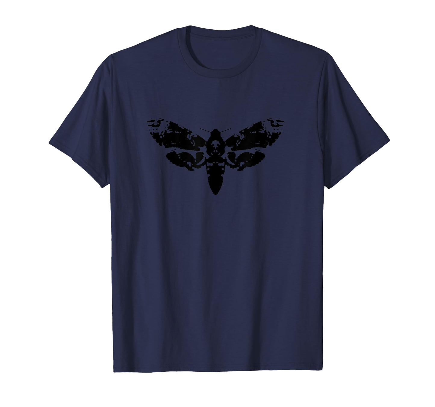 Goth Minimalist Death's Head Moth Outline Silhouette T-Shirt T-Shirt