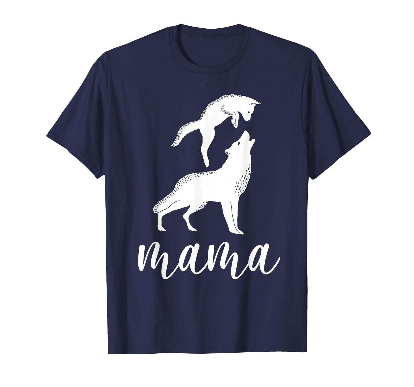 Mama Wolf & Baby Wolf Love Mom and Kids - Mothers Day T-Shirt