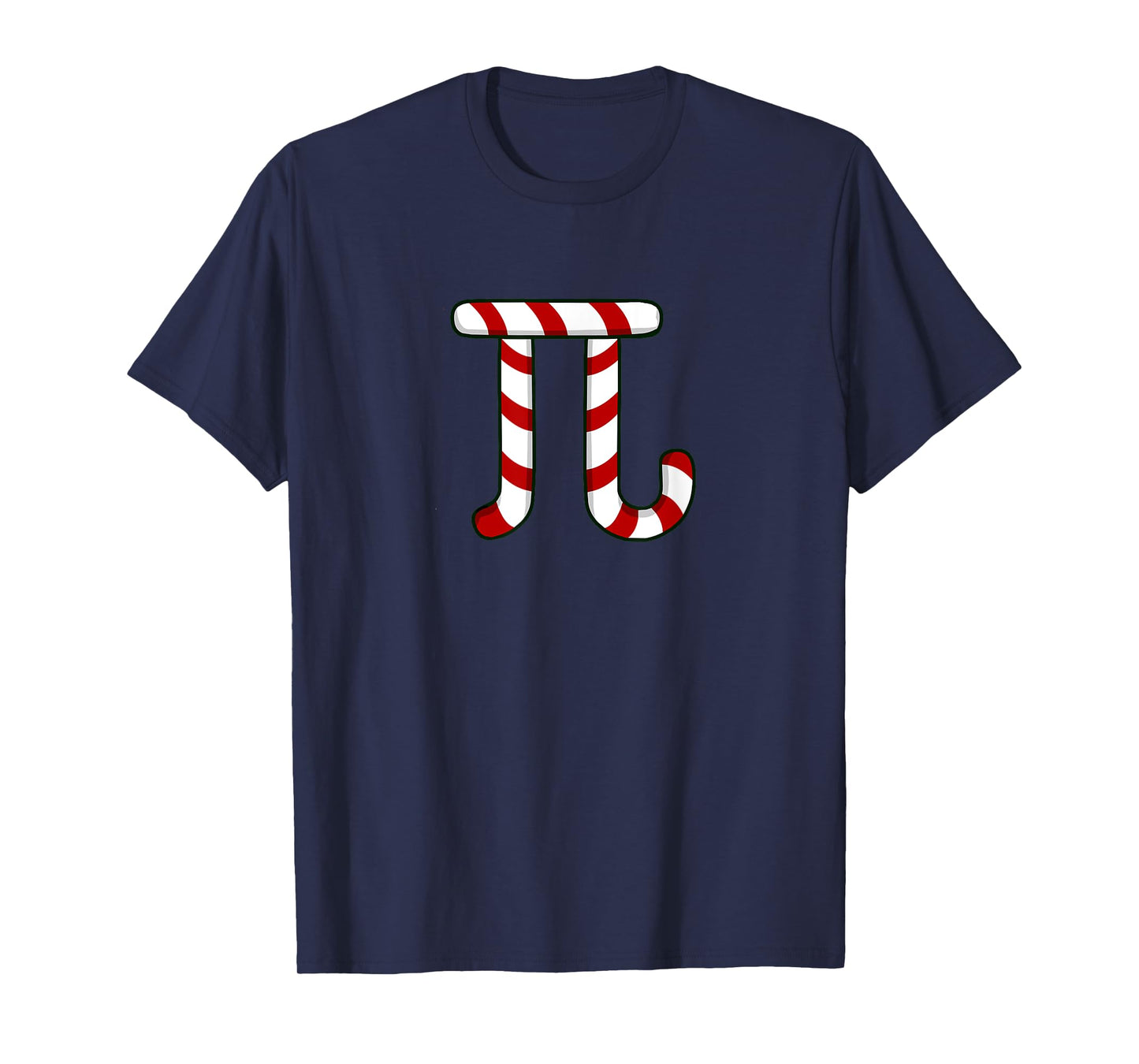 Math Teacher Christmas Idea Funny Pi Joke Candy Cane T-Shirt for Men Women Kids