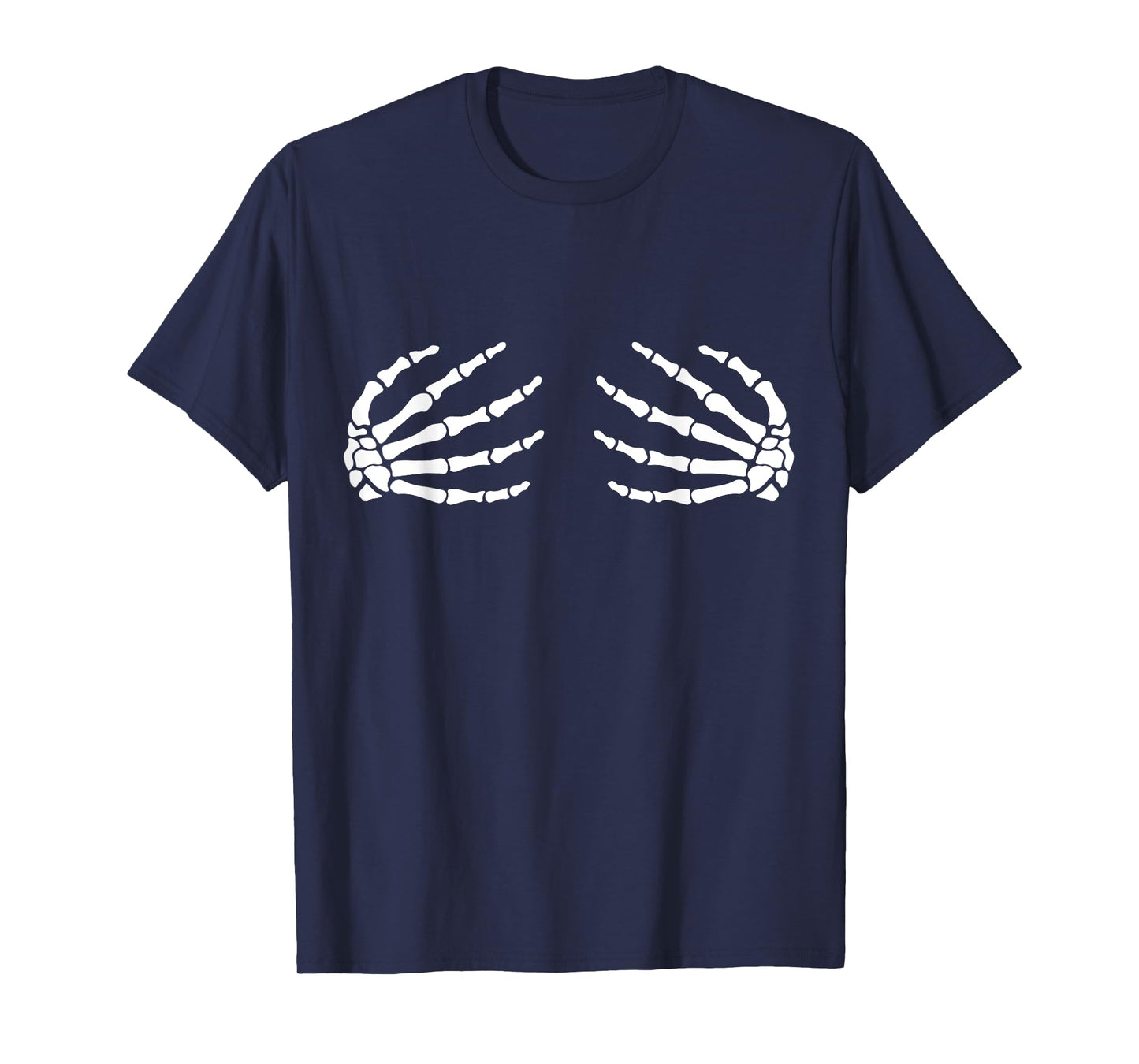 Halloween Boob Skeleton Hands Breast Scary Bra T-Shirt
