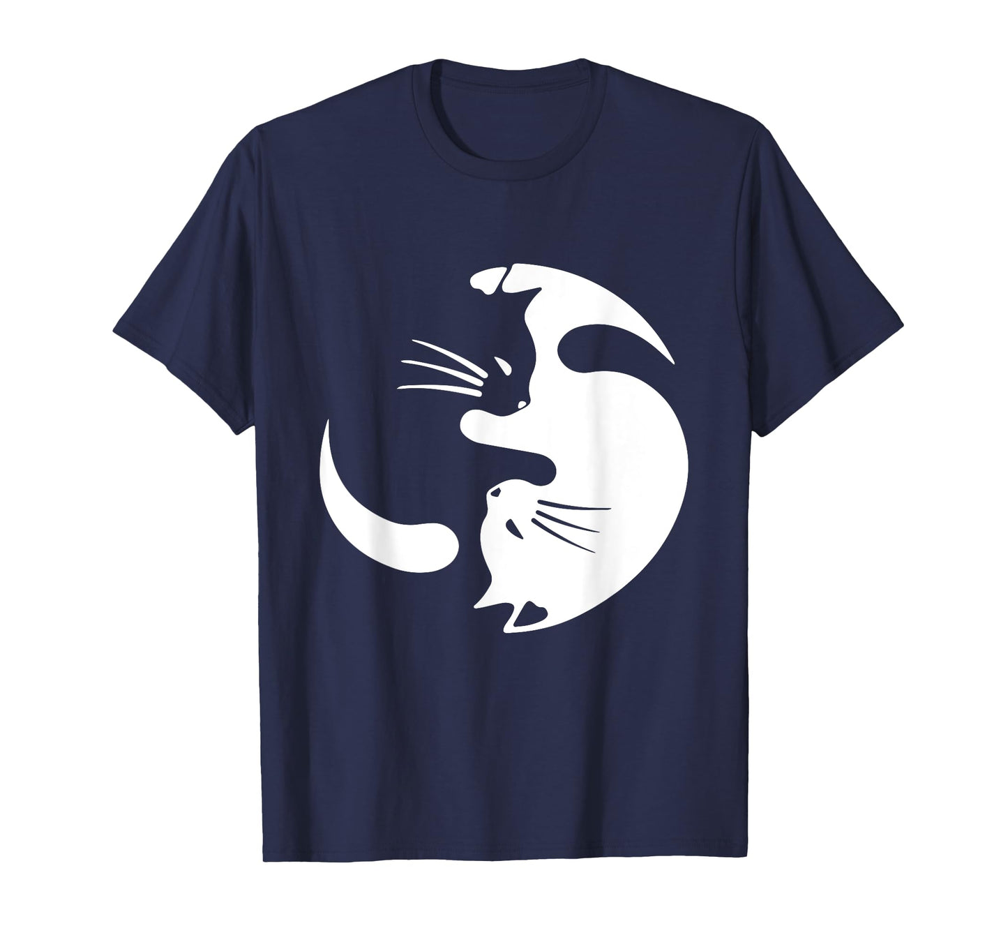 Yin Yang Cat Symbol Cute Black and White Cat Kitty Halloween T-Shirt