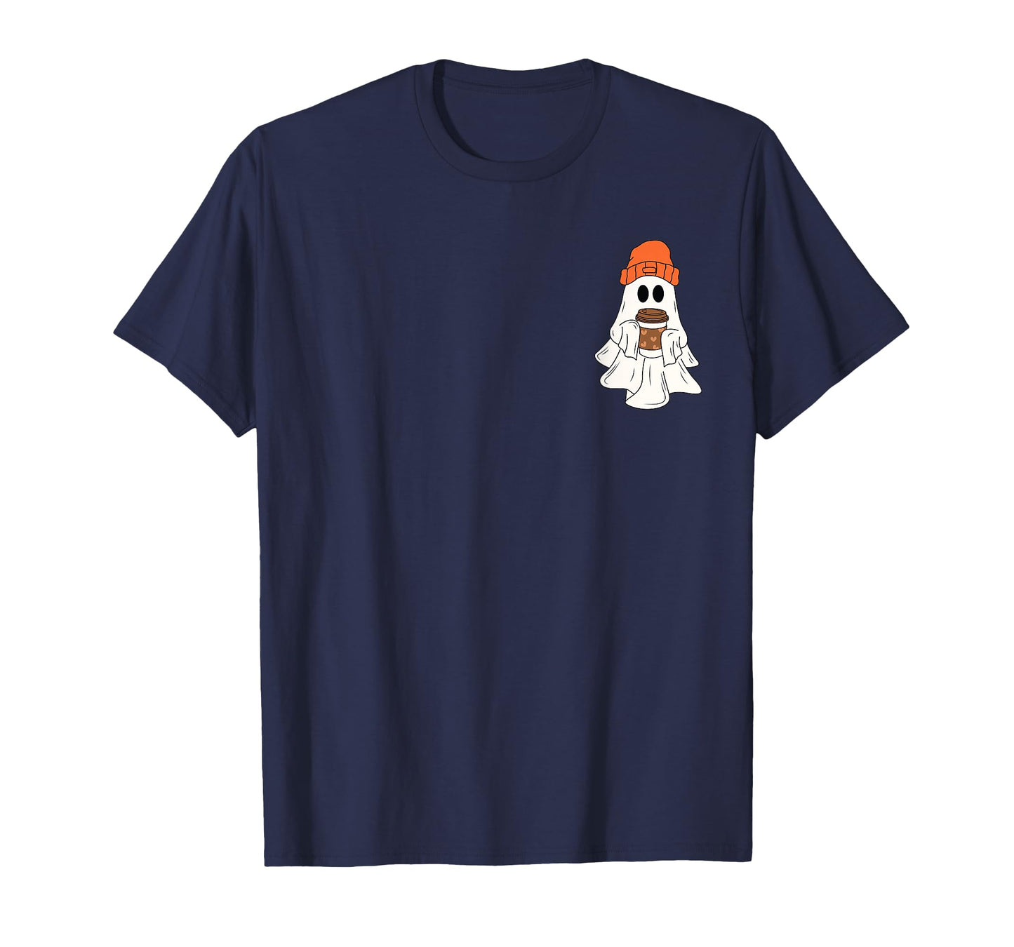 Cute Ghost Drinking Coffee Halloween Ghost Coffee Lover T-Shirt