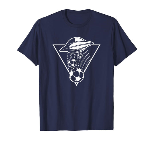 Football UFO Funny Soccer Ball Abduction T-Shirt