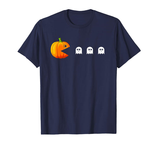 Funny Pumpkin Eating Ghosts Halloween For Boys Girls Kids T-Shirt