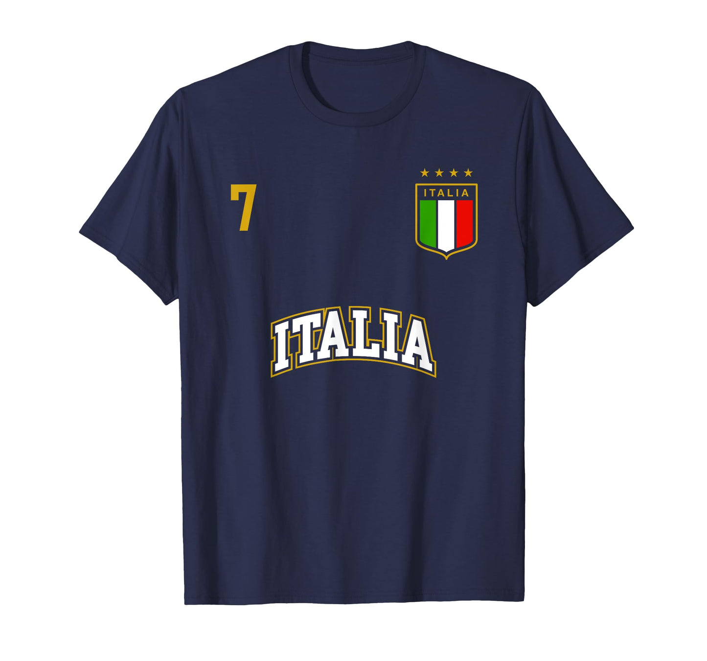 Italy Shirt Number 7 + BACK Soccer Team Sports Italian Flag