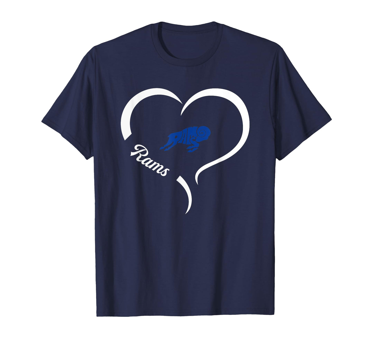 Old Saybrook Rams Logo Half Heart Slogan HS T-Shirt