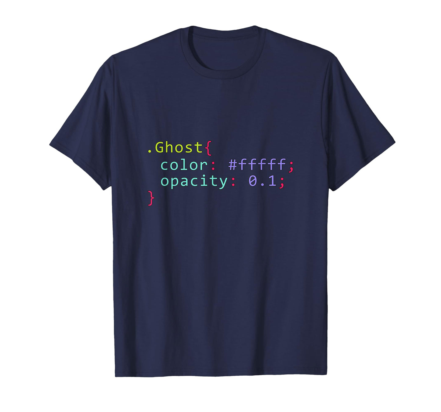 Ghost in CSS format code for a ghost of programmers T-Shirt