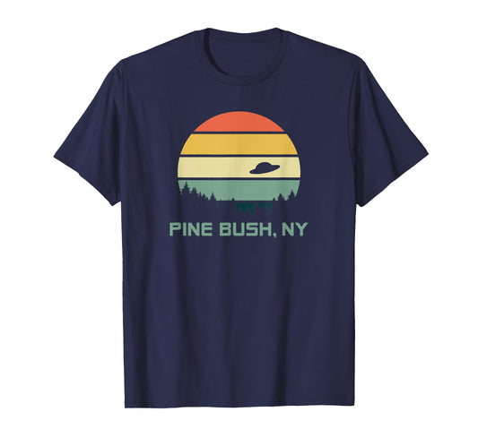 Retro Pine Bush, NY Alien T Shirt