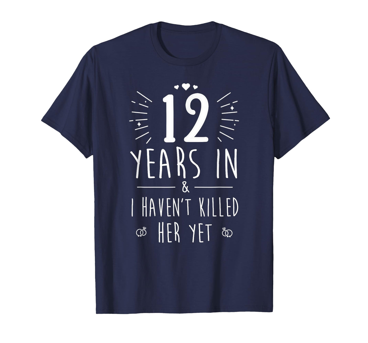 12th Wedding Anniversary for Him & Husband 12 Years Marriage T-Shirt