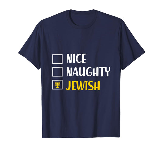 Funny Chanukah s Hanukkah Nice Naughty Jewish T-Shirt