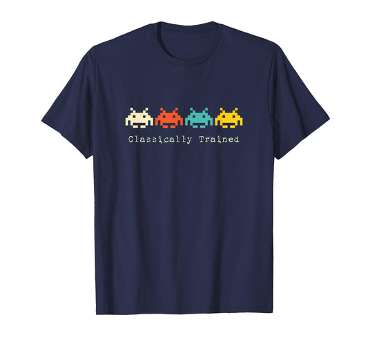 Classically Trained - 80s Retro Alien Invaders Space Gamer T-Shirt