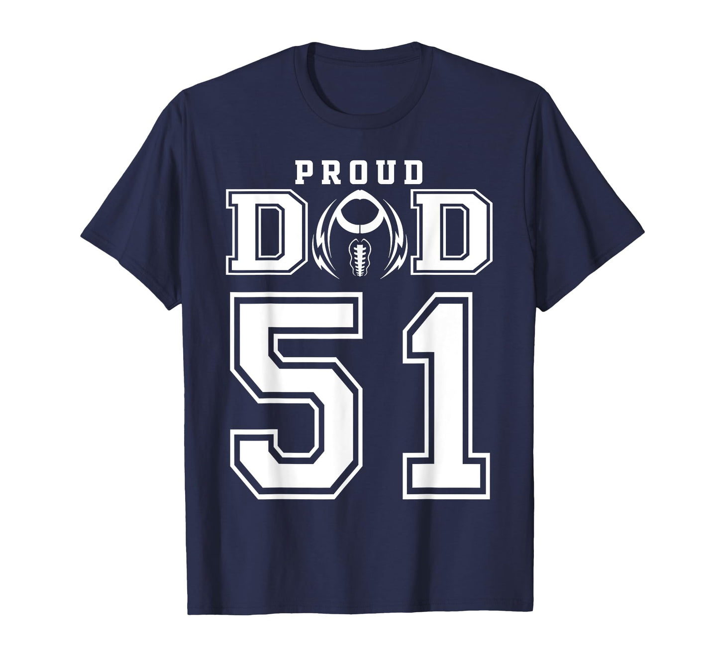 Custom Proud Football Dad Number 51 Personalized For Men T-Shirt