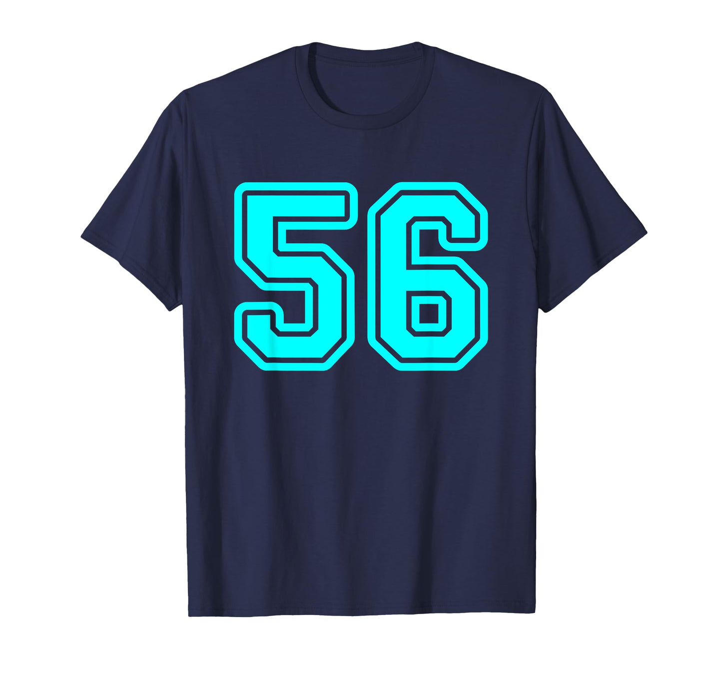 Number #56 Cyan Sport Number 56 T-Shirt
