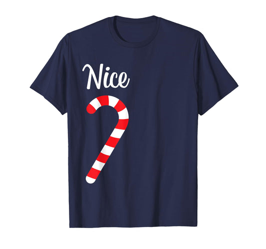 Matching Naughty and Nice Couples Christmas Pajamas T-Shirt