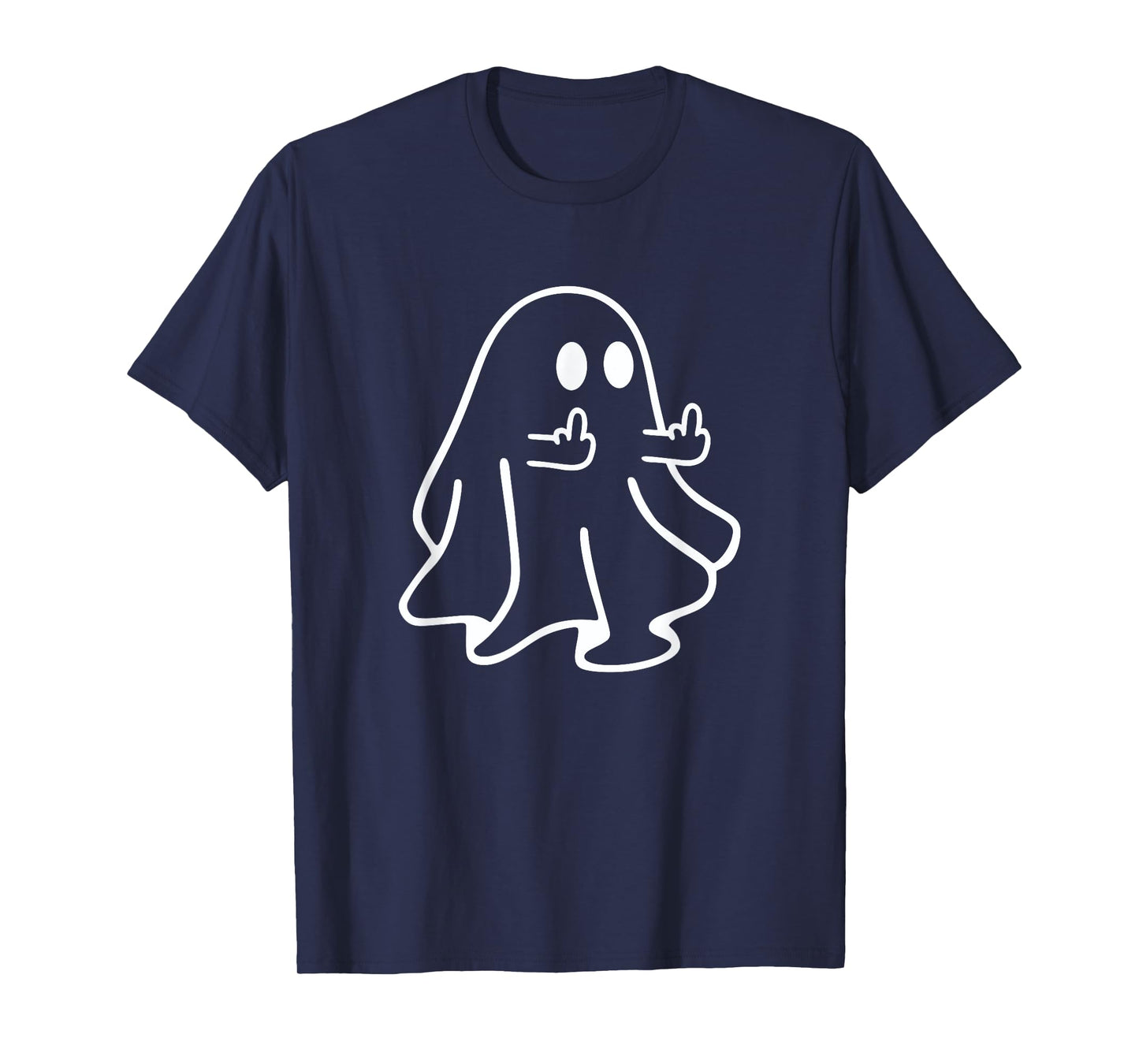 Cute Funny Halloween Ghost Giving the Middle Finger T-Shirt