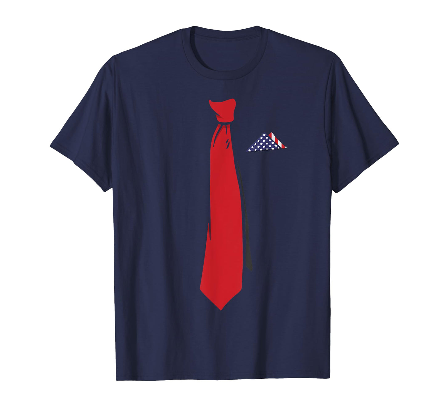 Trump 2024 Red Tie US Flag Handkerchief Patriotic Women Men T-Shirt