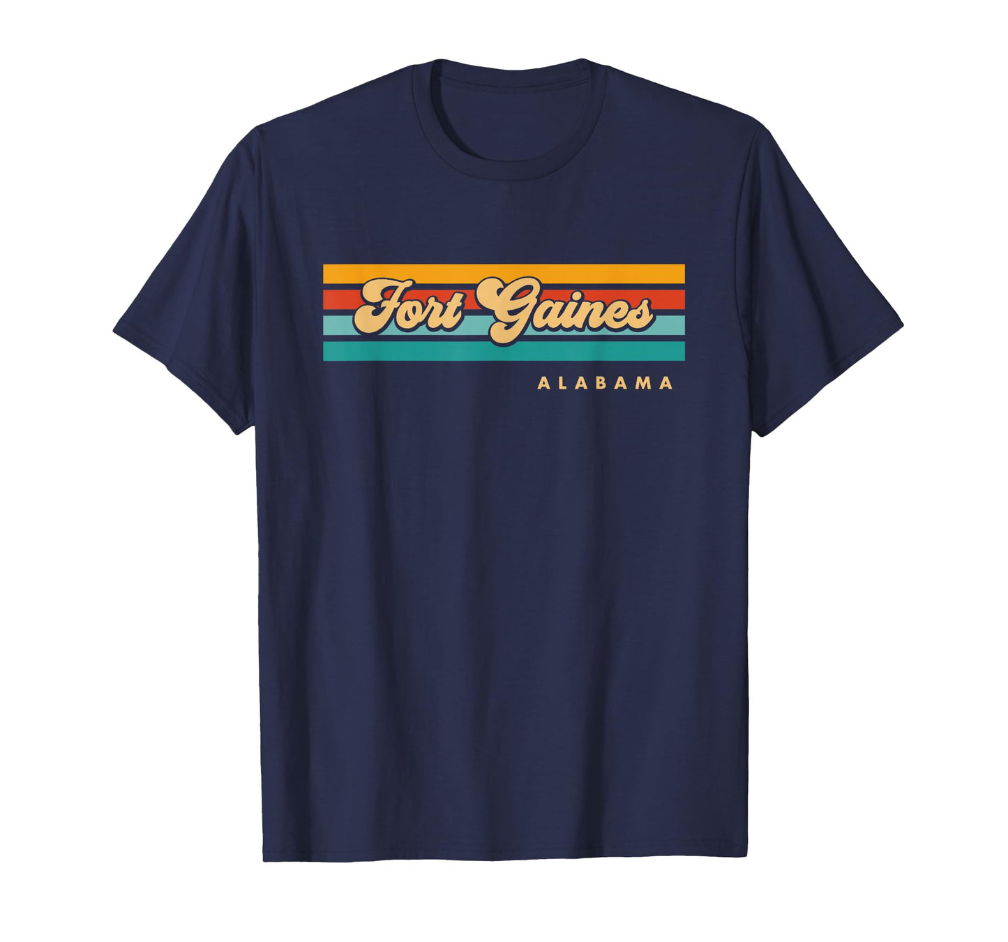 Vintage Sunset Stripes Fort Gaines, Alabama T-Shirt