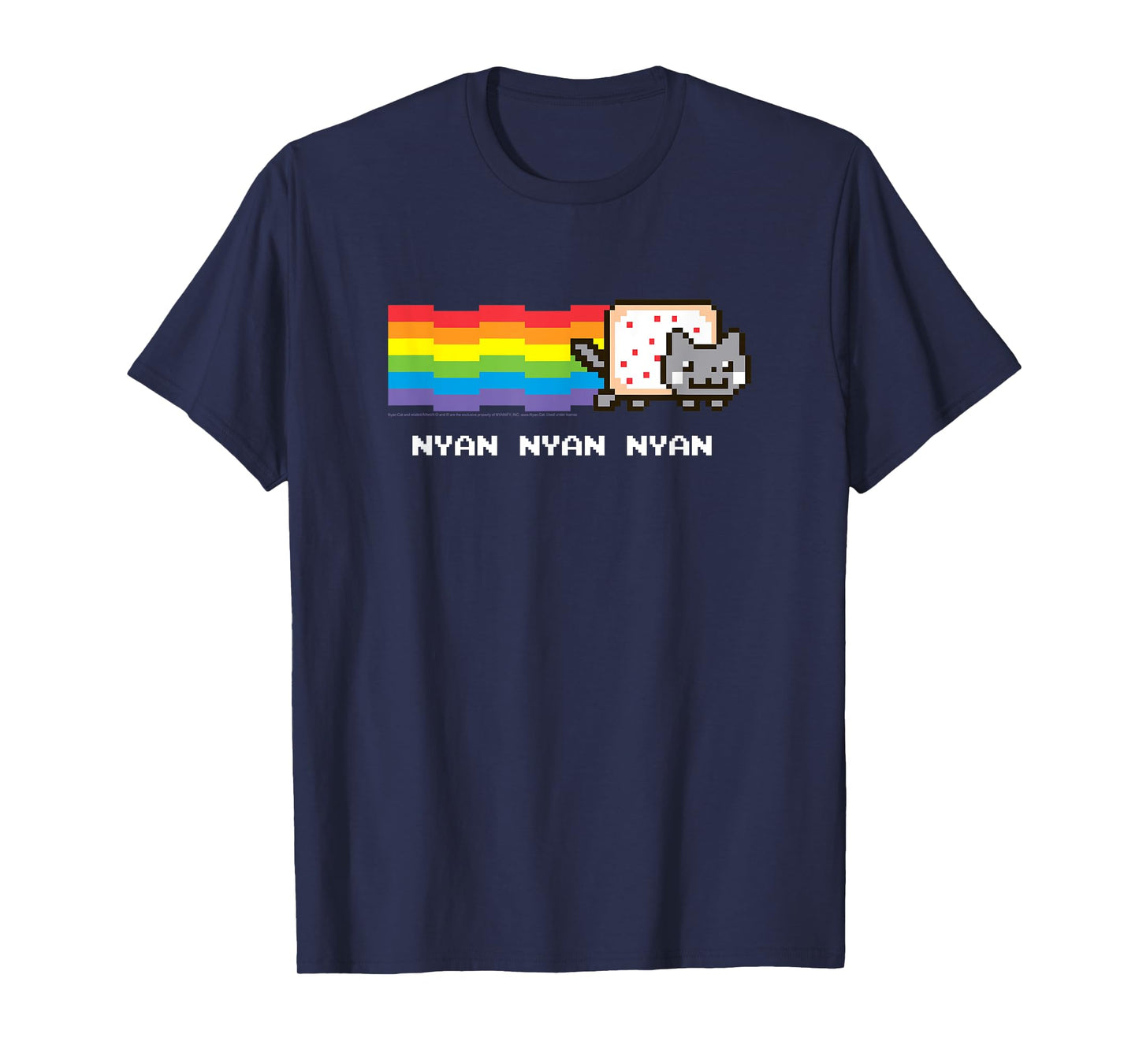 Nyan Cat Nyan Nyan Nyan Rainbow Funny Internet Meme T-Shirt