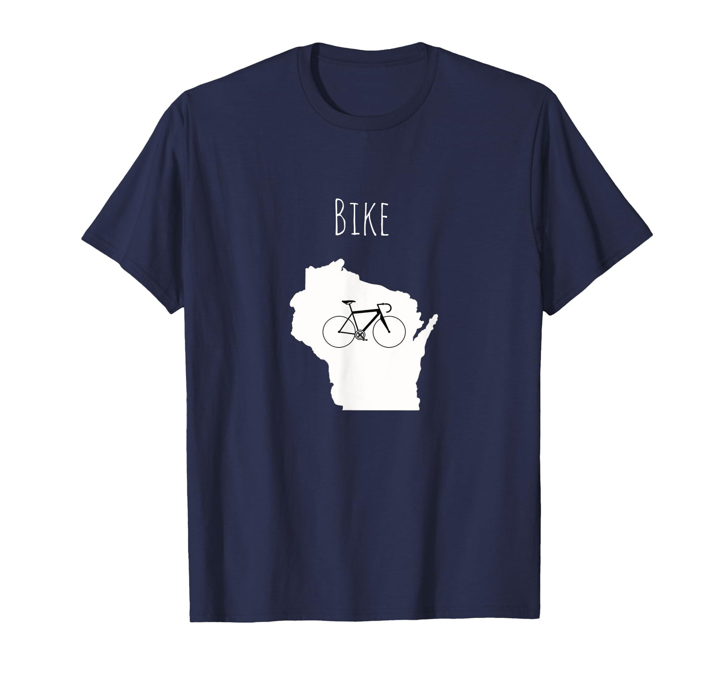 Bike Wisconsin Shirt, Cyclist Tee, State Shape Bicycle Shirt