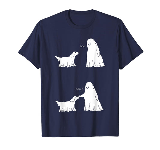 Ghost Touch The Dog Boo Boo-p Halloween T-Shirt