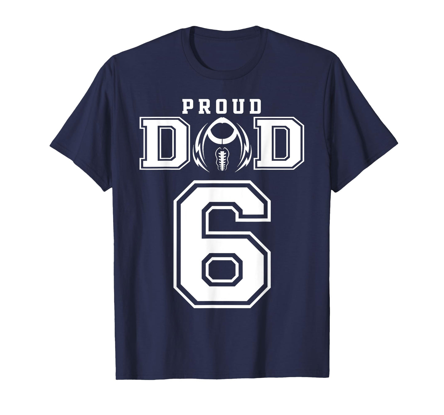 Custom Proud Football Dad Number 6 Personalized For Men T-Shirt