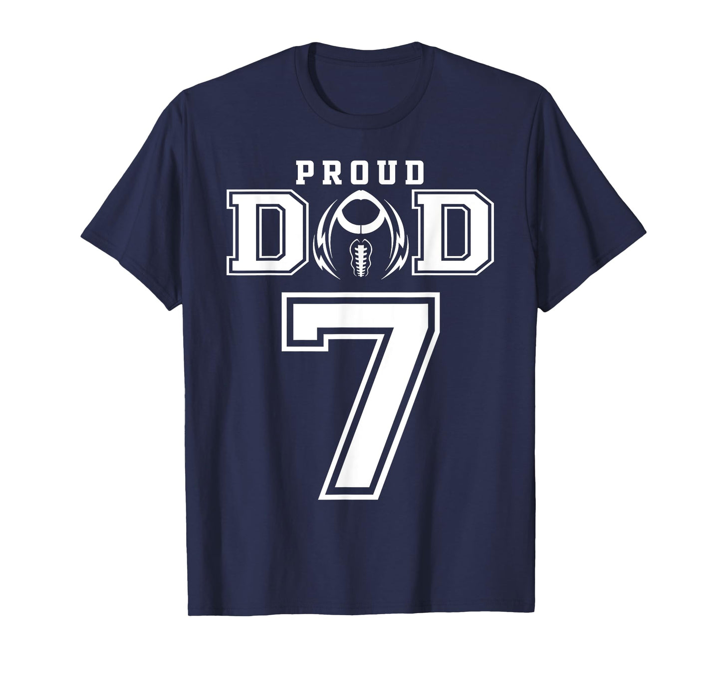 Custom Proud Football Dad Number 7 Personalized For Men T-Shirt