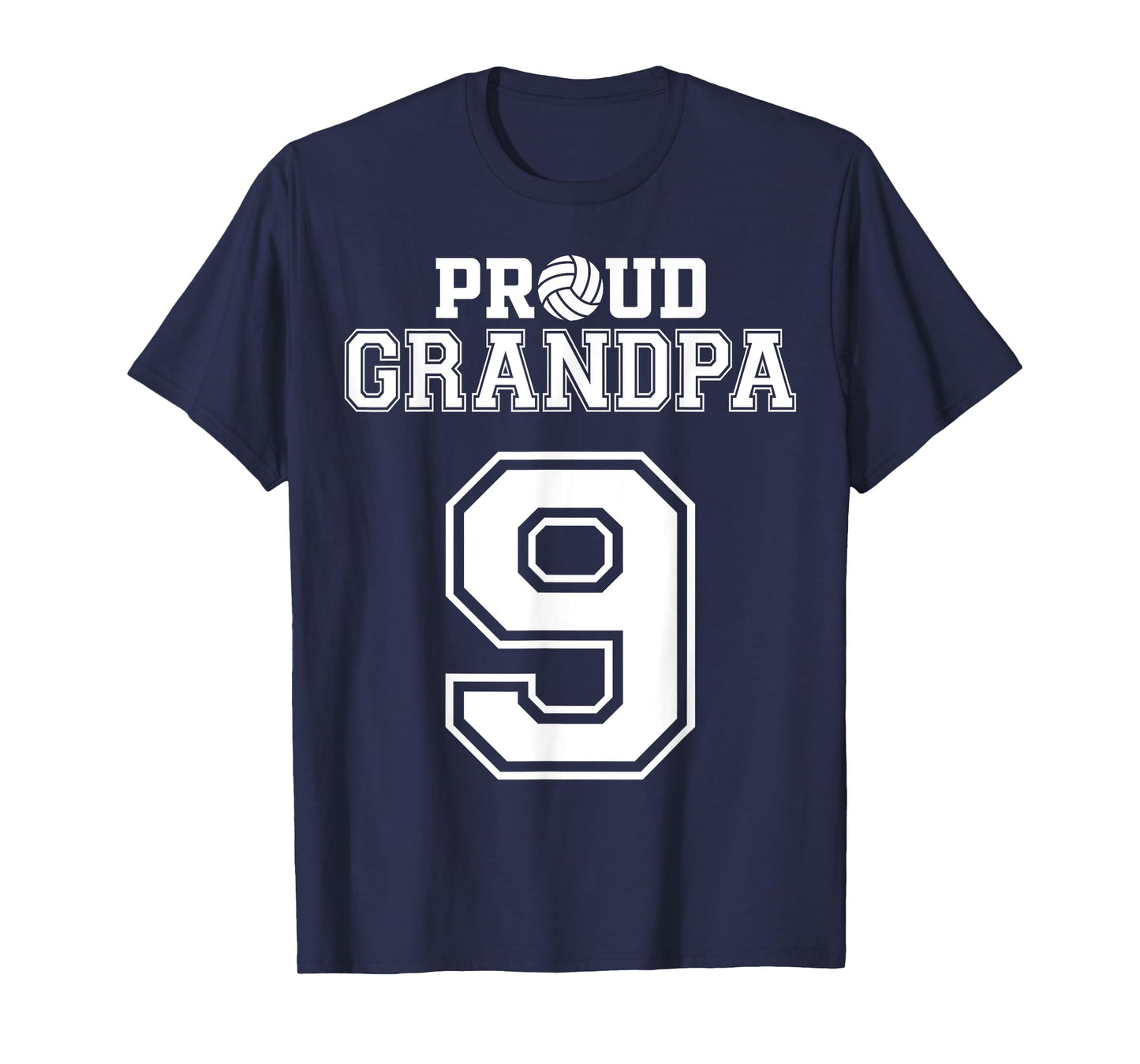 Custom Proud Volleyball Grandpa Number 9 Personalized Men T-Shirt