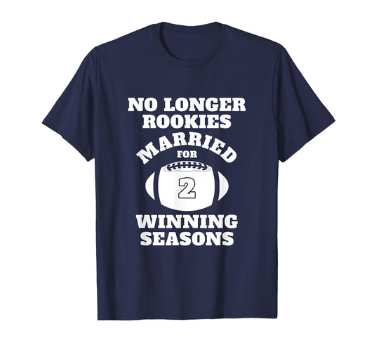 2nd Wedding Anniversary Gift Football Him Husband Her Shirt T-Shirt
