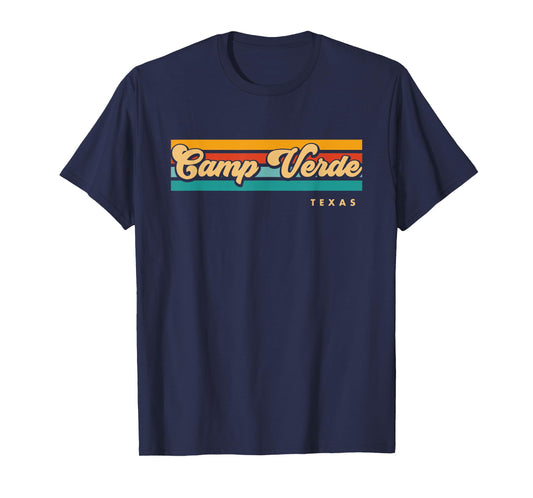 Vintage Sunset Stripes Camp Verde, Texas T-Shirt