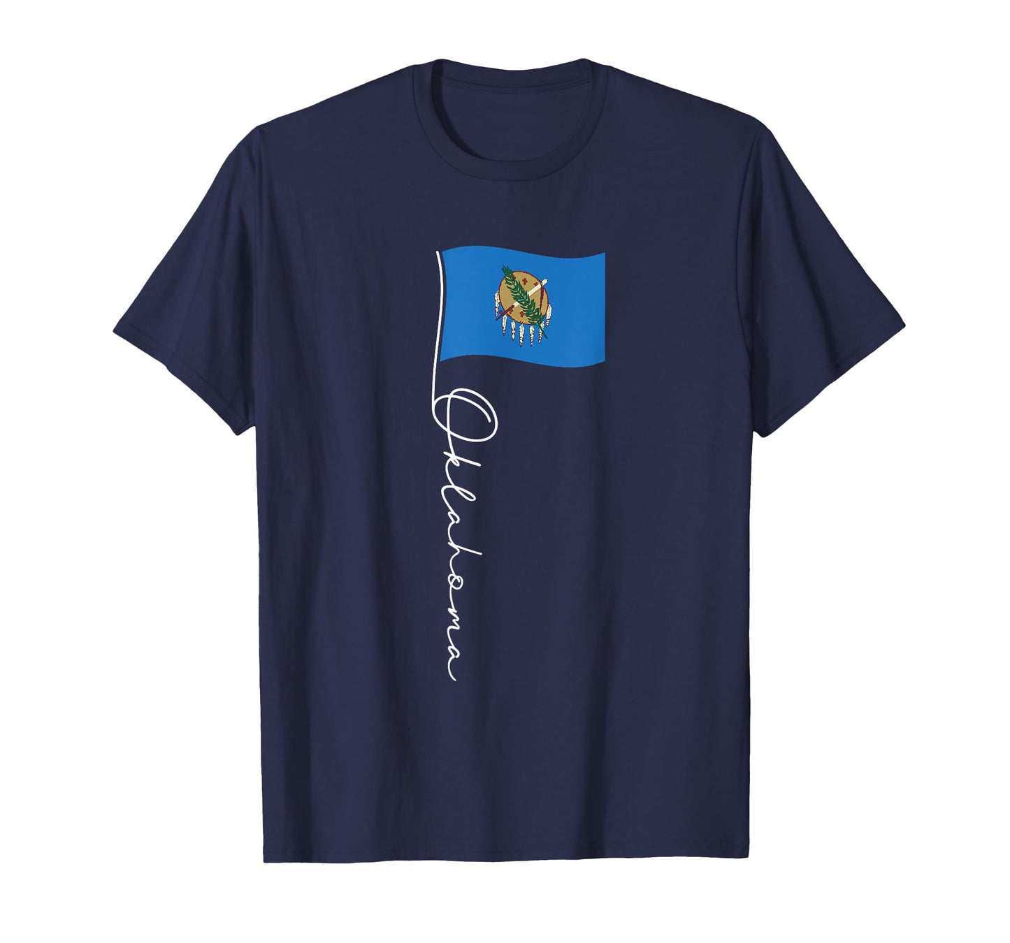 Oklahoma Signature Flag Pole - Elegant Oklahoman Flag T-Shirt