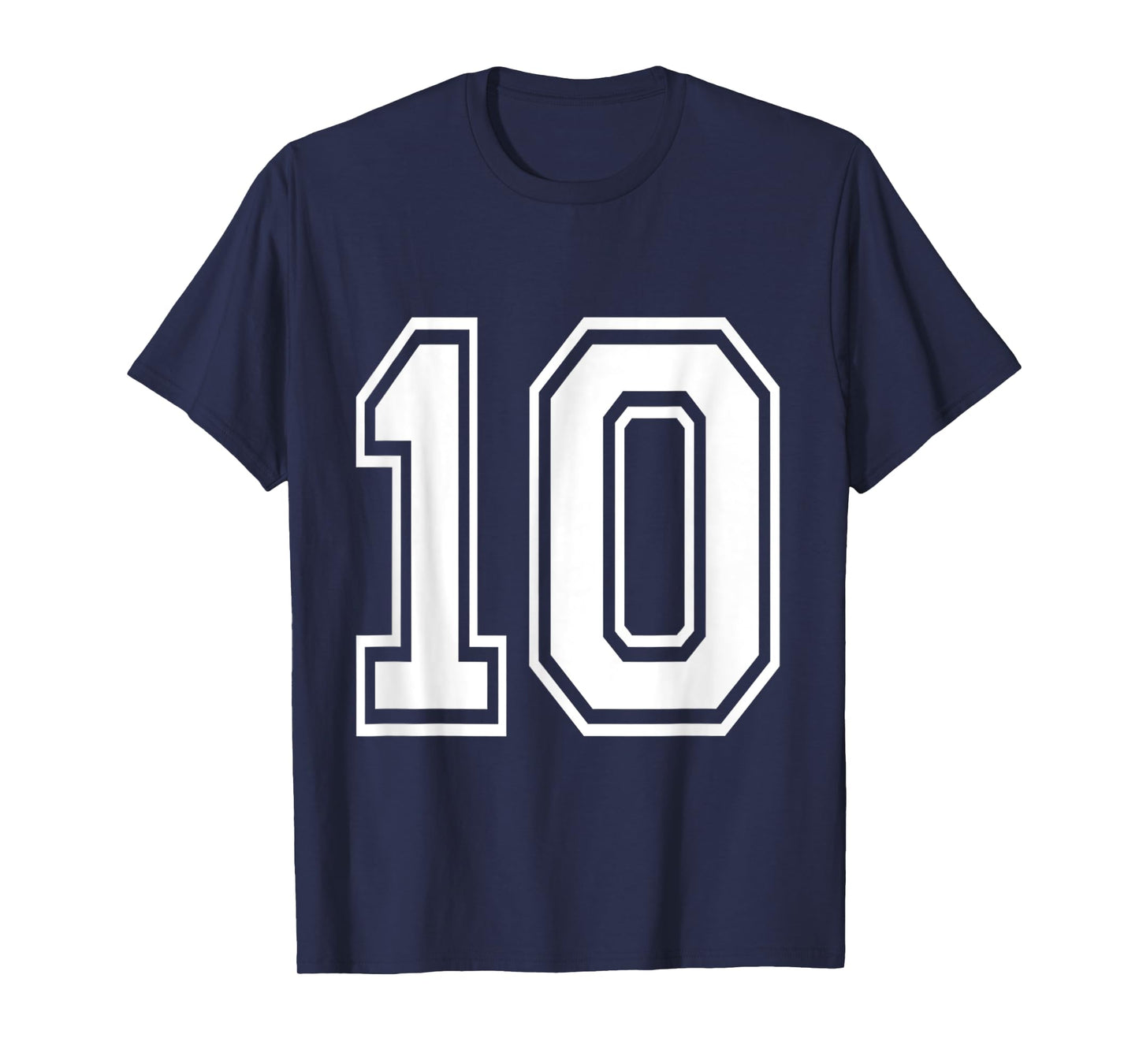 Number 10 TShirt Baseball Football Soccer Numbered Jersey T-Shirt