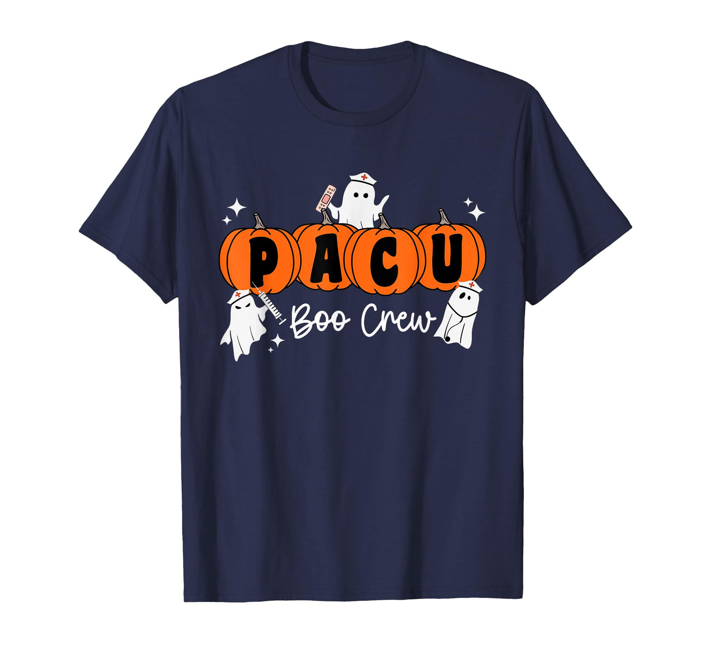 Pacu Boo Crew Ghost Pumpkin For PACU Nurse Halloween T-Shirt