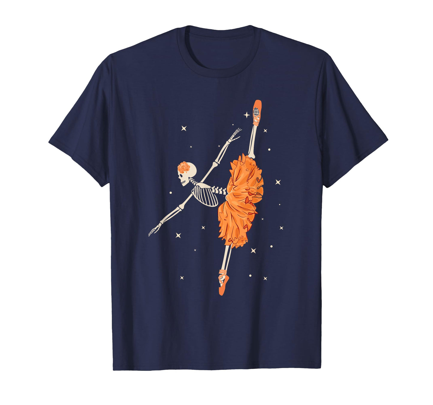 Dancing Skeleton Ballerina Ballet Dance Halloween Women Girl T-Shirt