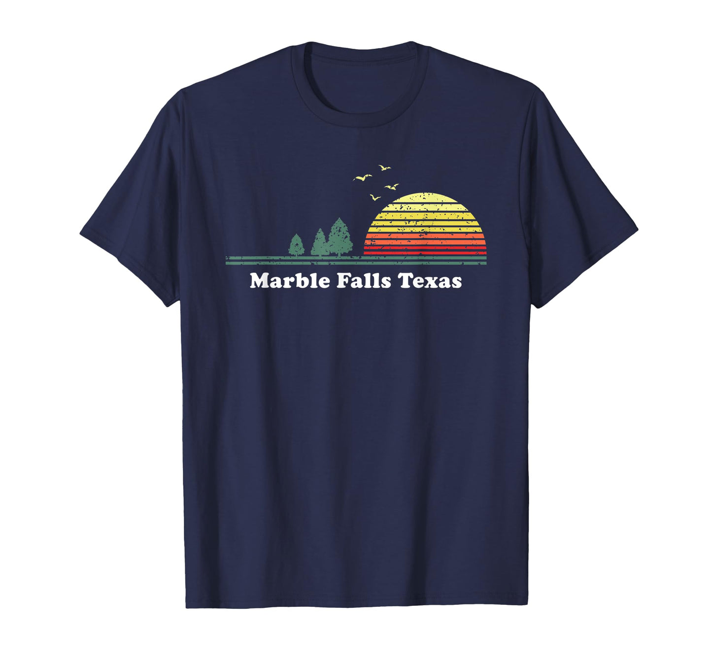 Vintage Marble Falls, Texas Sunset Souvenir Print T-Shirt