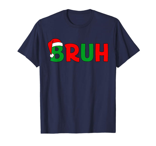 Bruh Christmas Kids Teens Boys Funny Christmas Humor Meme T-Shirt