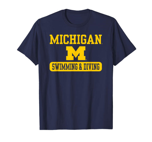 Michigan Wolverines Swimming & Diving Navy T-Shirt