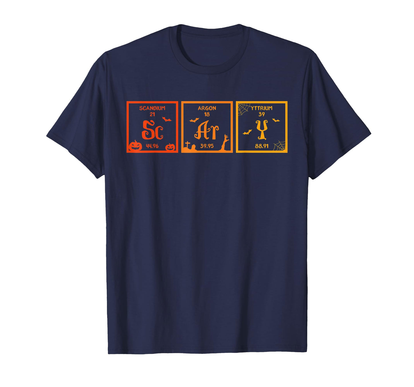 Scary Halloween Periodic Table of Elements Chemistry Lover T-Shirt