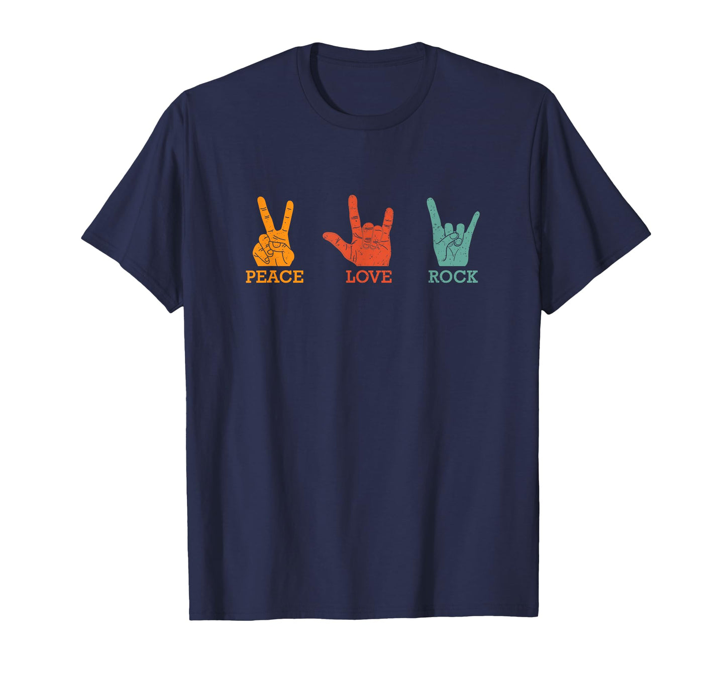 Classic Peace Love Rock Vintage Concert Band Rock Music T-Shirt