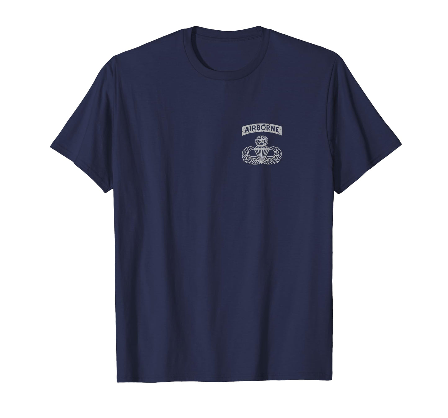 Black Airborne Jumpmaster Badge on Pocket T-Shirt