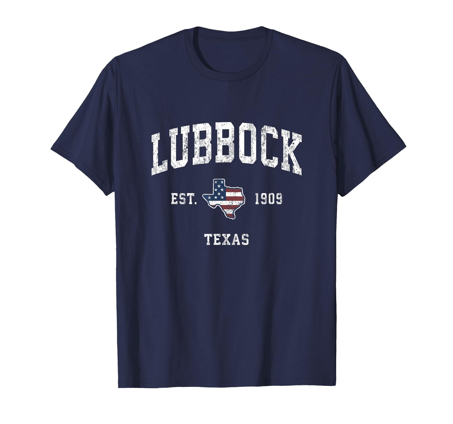 Lubbock Texas TX Vintage American Flag Sports Design T-Shirt for Women Kids Men