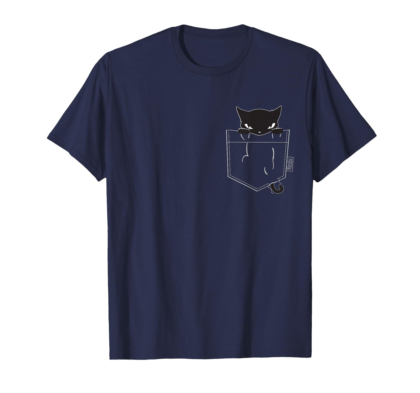 Emily The Strange Women's X-Small Black Pocket Kitty T-Shirt