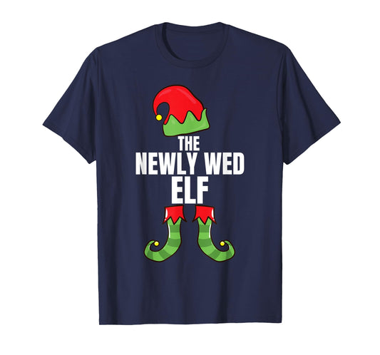 The Newly Wed Elf Matching Family Christmas Group Pajama T-Shirt