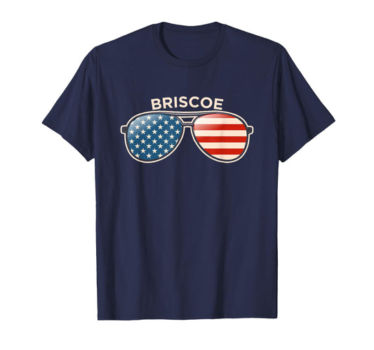 Briscoe, TX Vintage US Flag Sunglasses T-Shirt
