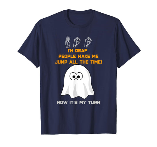 Boo Ghost ASL Funny Halloween T-Shirt sign language